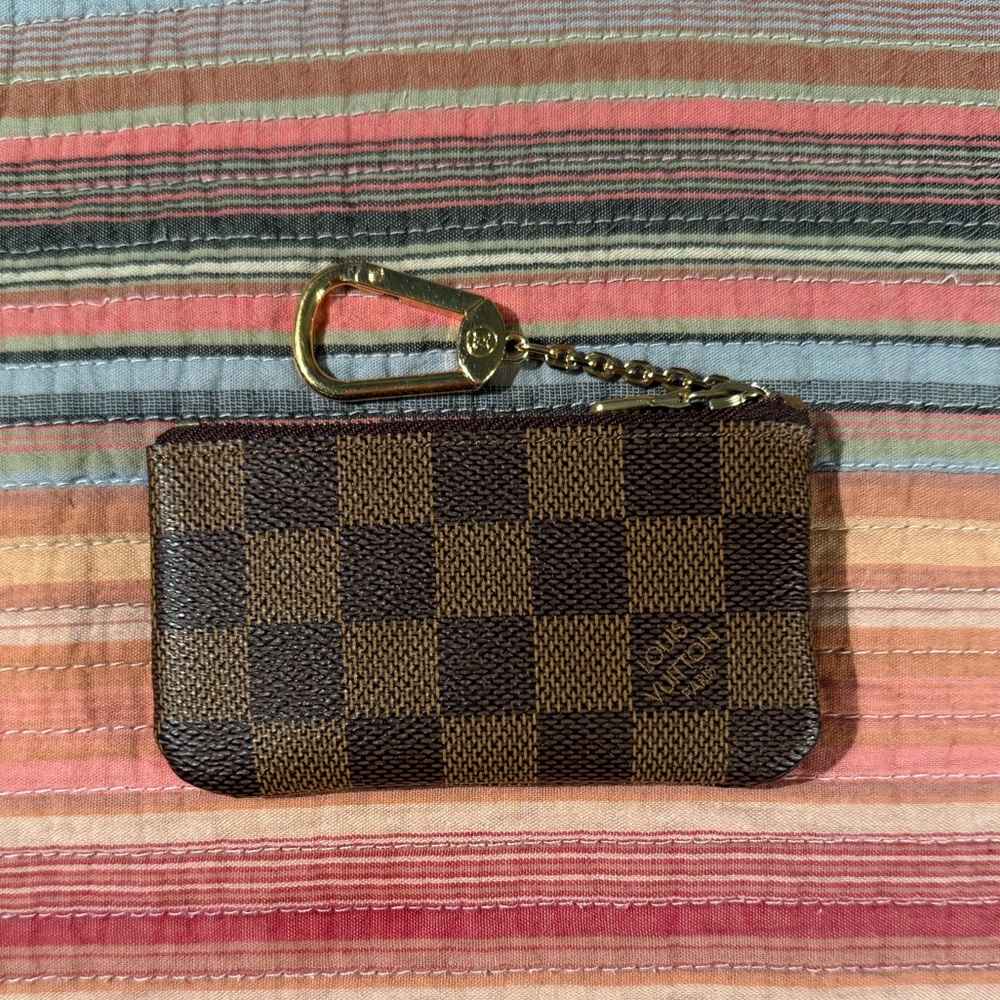 LOUIS VUITTON Key Pouch Brown Damier Ebenel